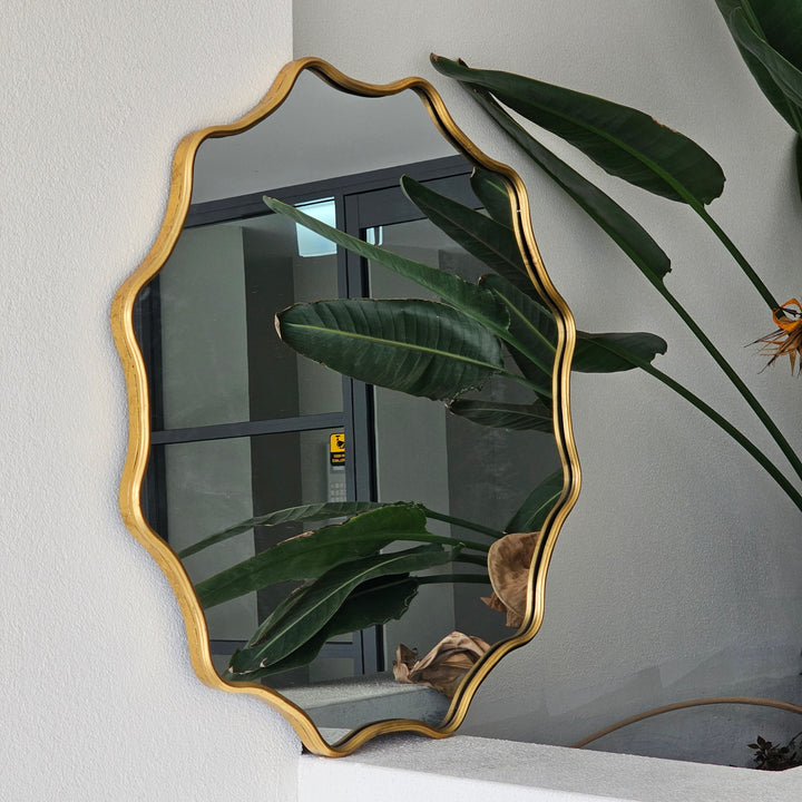 THE STAR -  Wavy 80cm round wall mirror