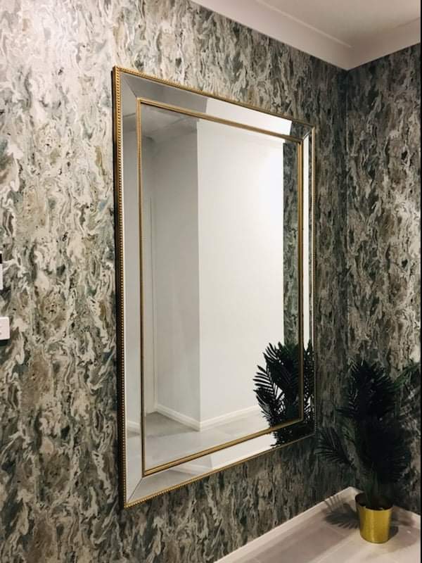 Sapphire 175x125cm - Square Beaded Mirror