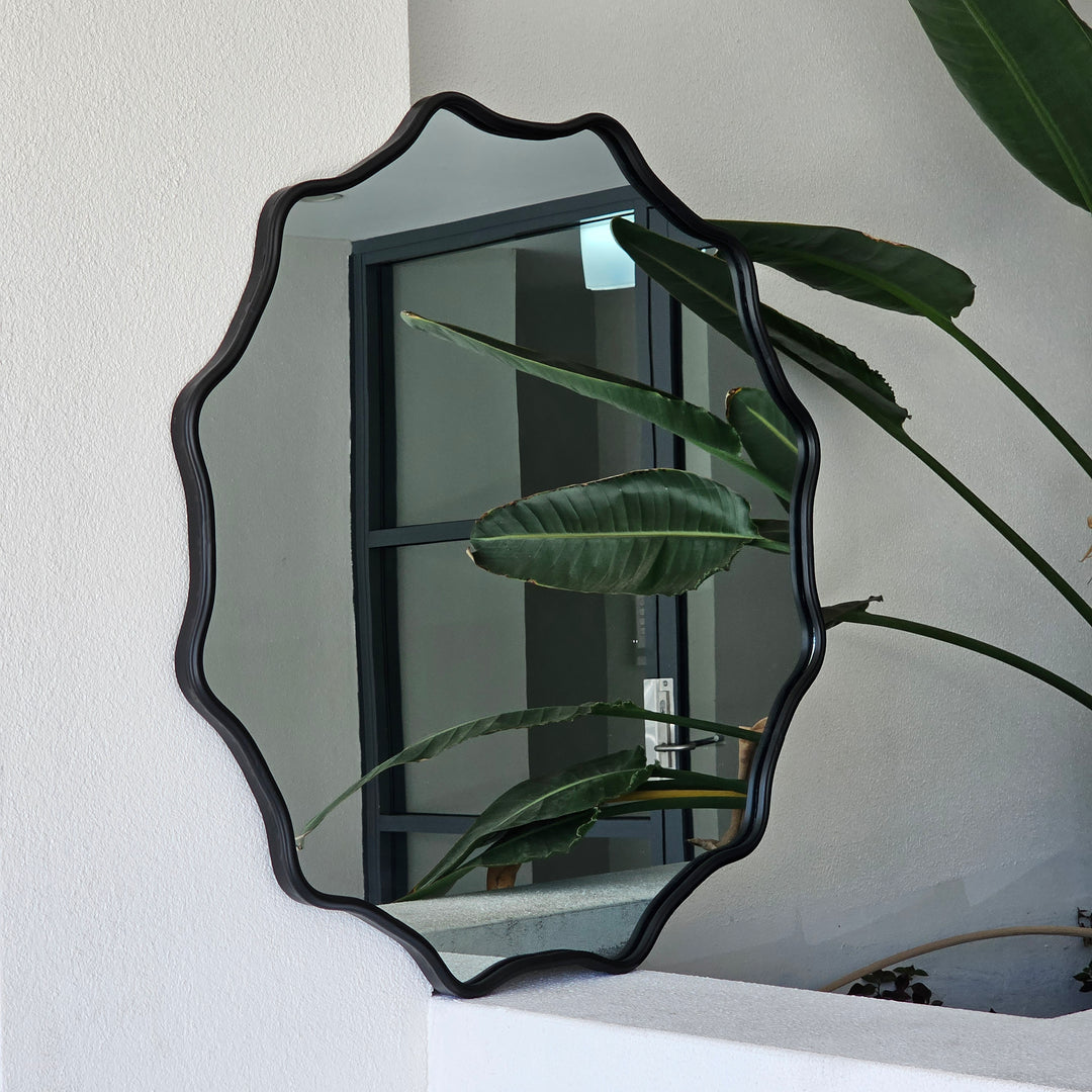 THE STAR -  Wavy 80cm round wall mirror