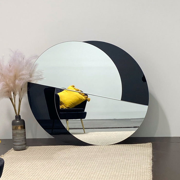 Maldini black Italian decorative wall mirror, 138x120cm
