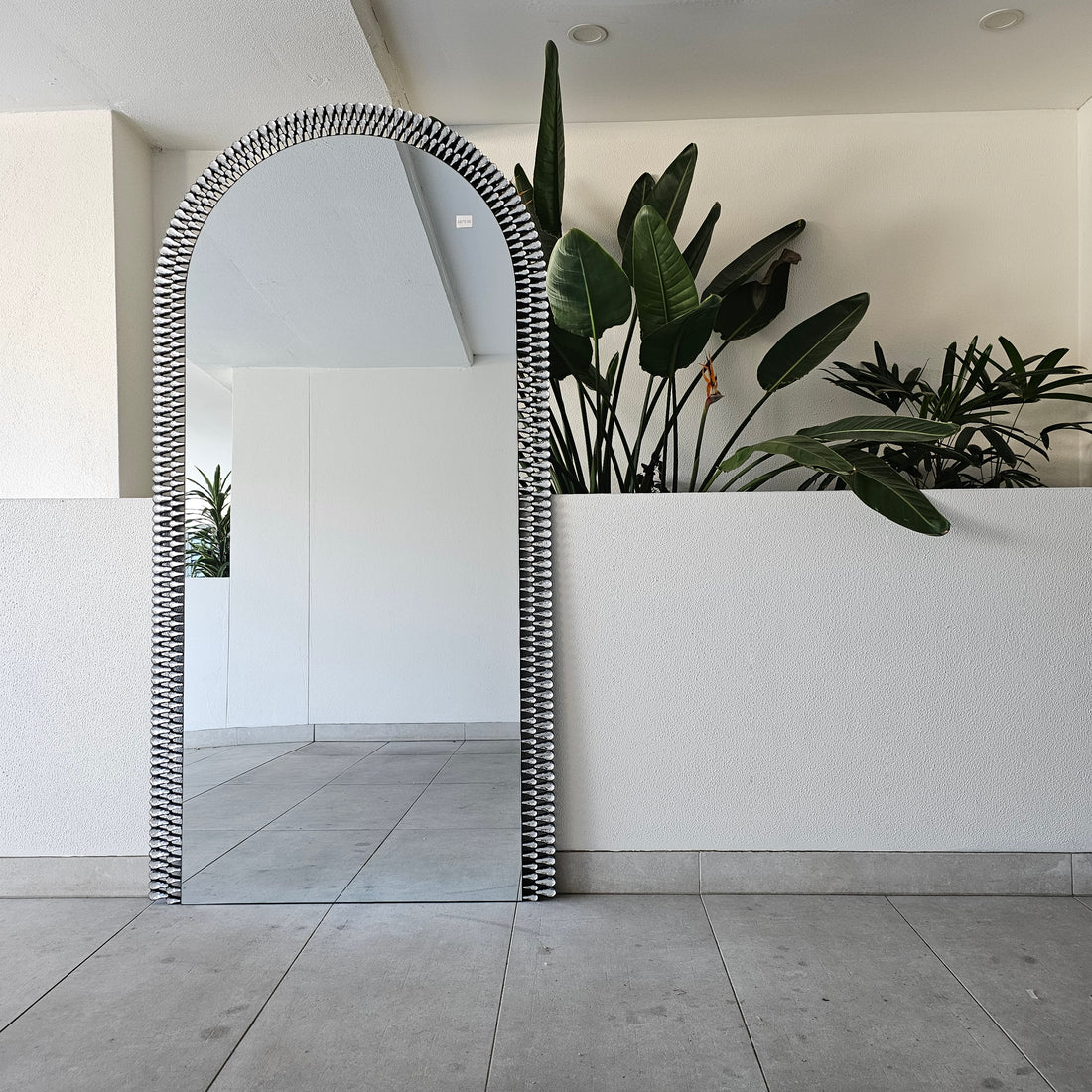 Glam Arch full-length arched mirror with an ornate frame