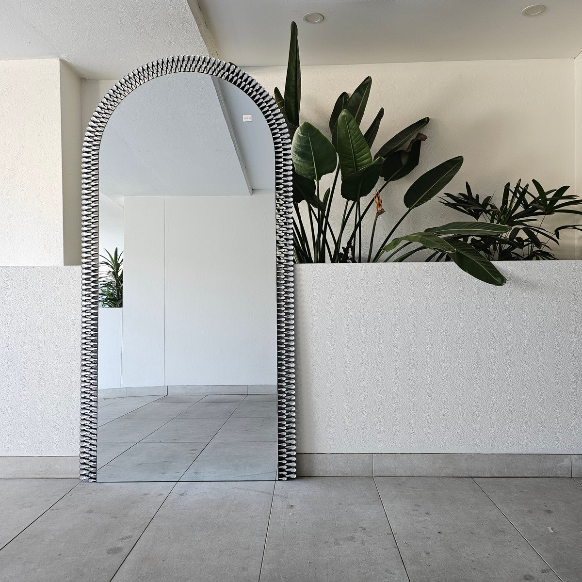 Glam Arch full-length arched mirror with an ornate frame