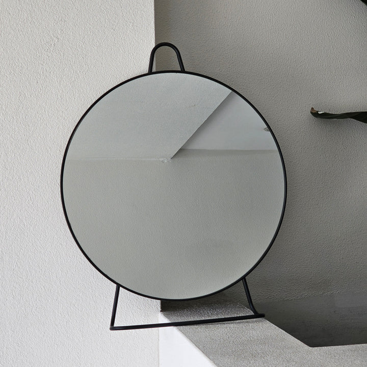 LUVO 75x60cm Round mirror with stand