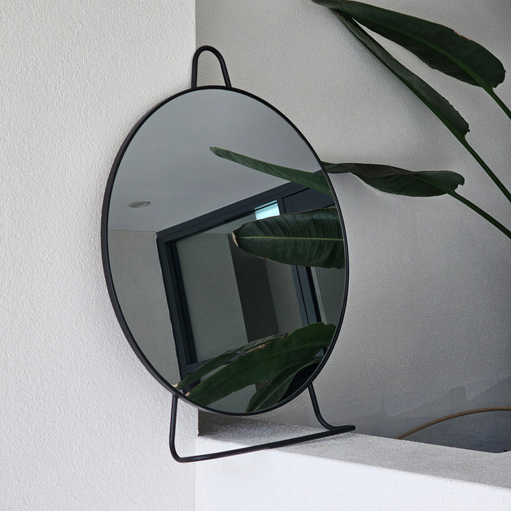 LUVO 75x60cm Round mirror with stand