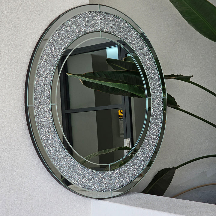 CRUSH - Crystal Crush Diamond Round 80cm Mirror