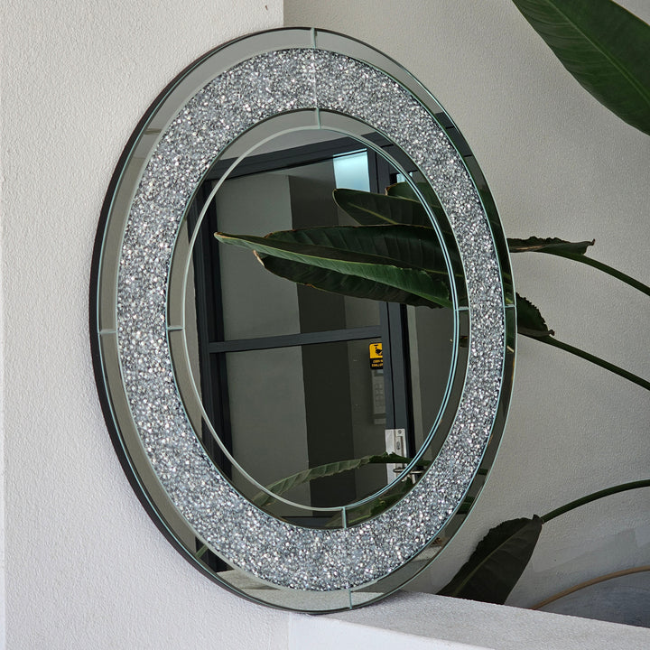 CRUSH - Crystal Crush Diamond Round 80cm Mirror