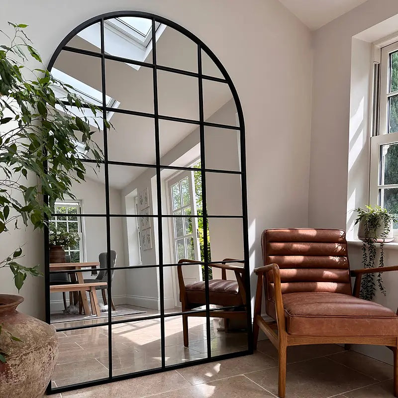 Harlem – 210x120cm Extra Large Window Arch Mirror | Indoor & Outdoor Mirror *** PRE ORDER ***
