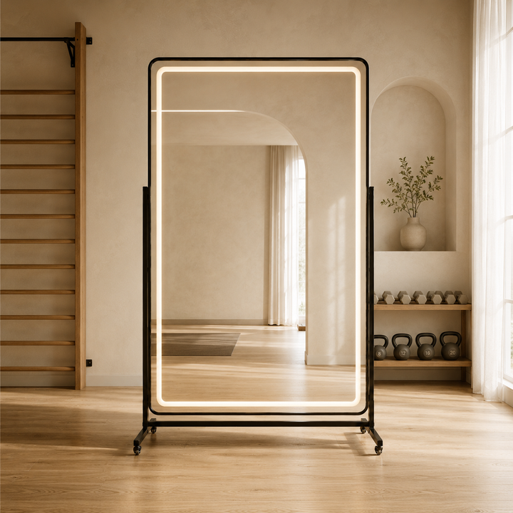 LUMEN 200x120cm LED Full Length Mirror with Wheels