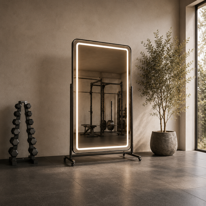 LUMEN 200x120cm LED Full Length Mirror with Wheels