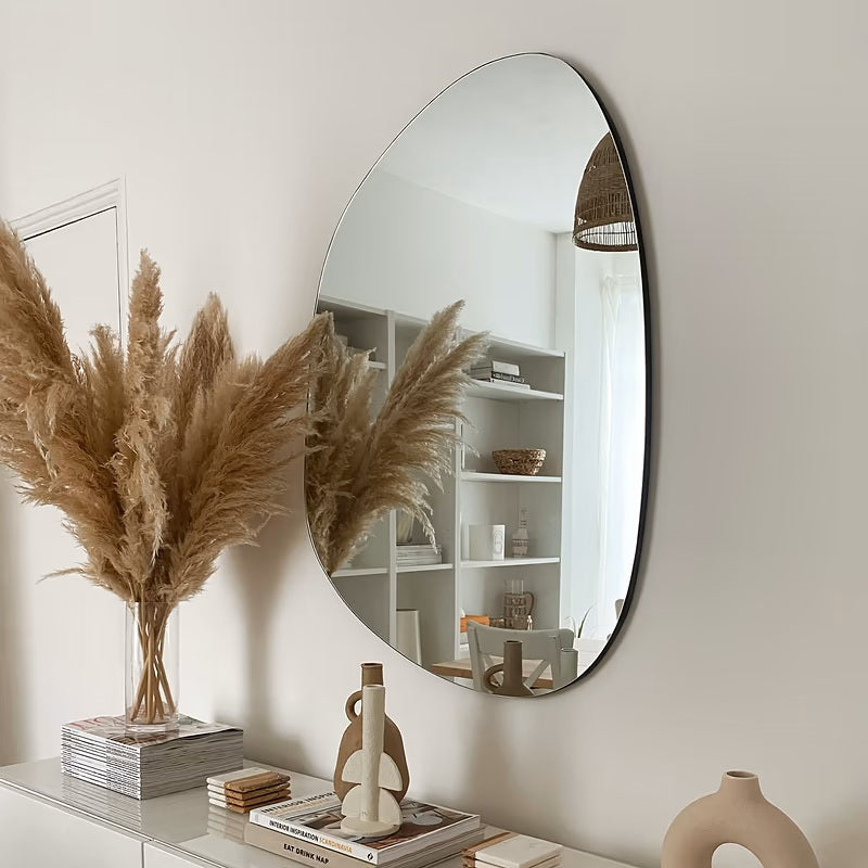 Pond frameless irregular asymmetrical wall mirror, 100x75cm
