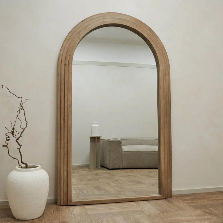 Seaside 190x110cm - Full length Stepped Arched Mirror - Oak Wood *** PRE ORDER ***