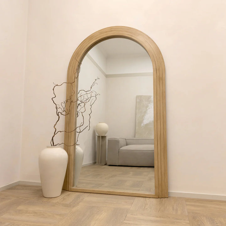 Seaside 190x110cm - Full length Stepped Arched Mirror - Oak Wood *** PRE ORDER ***