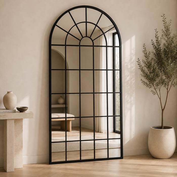 Tribeca 200x100cm – Large Full-Length Arched Window Mirror (Indoor & Covered Outdoor)