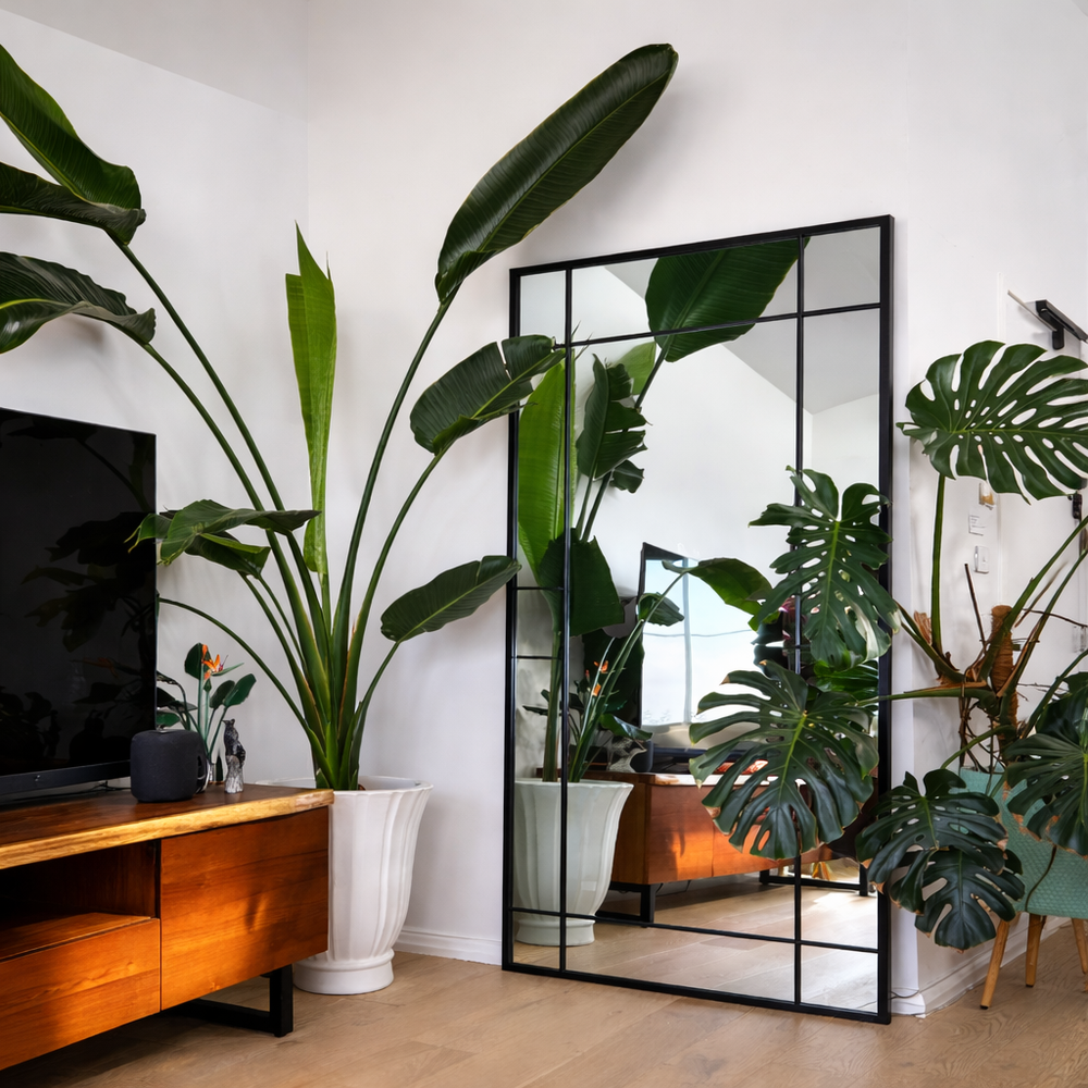 Industrial grid mirror full length Australia