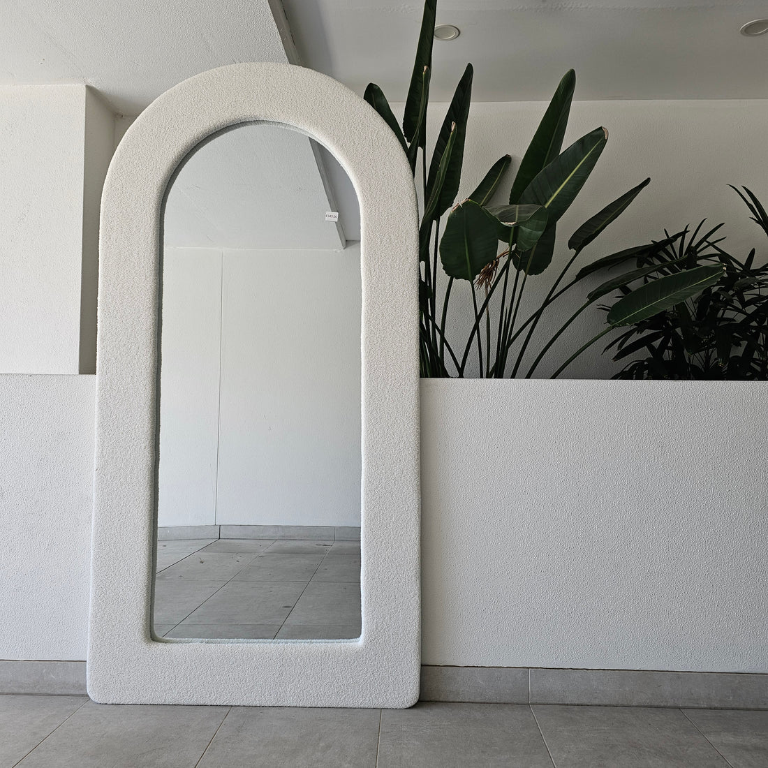 Santorini white full-length arch mirror, 200x100cm