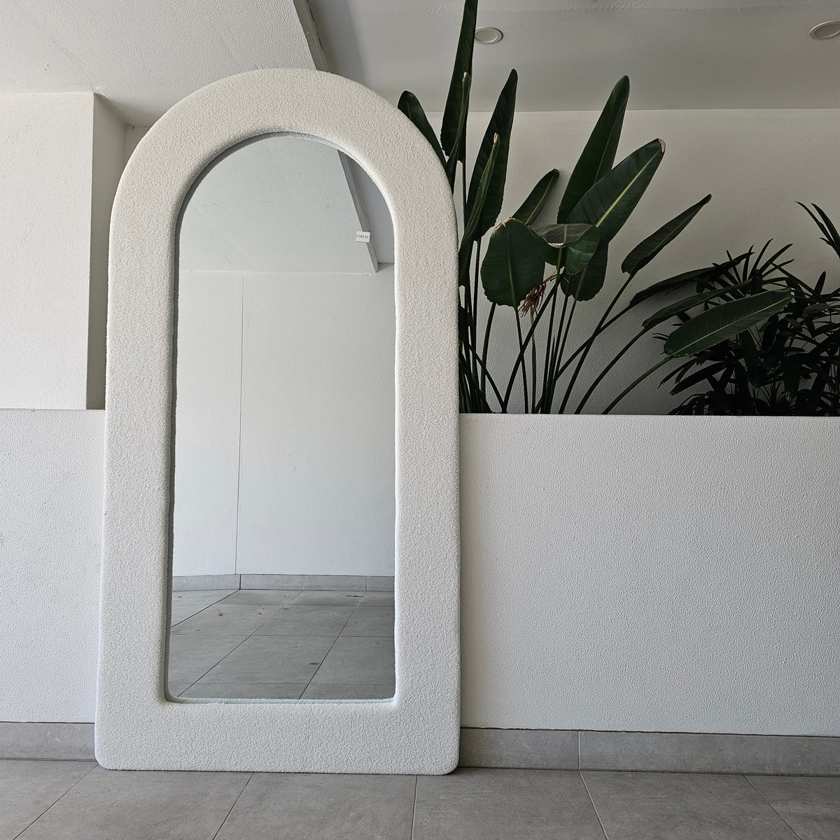 Santorini white full-length arch mirror, 200x100cm