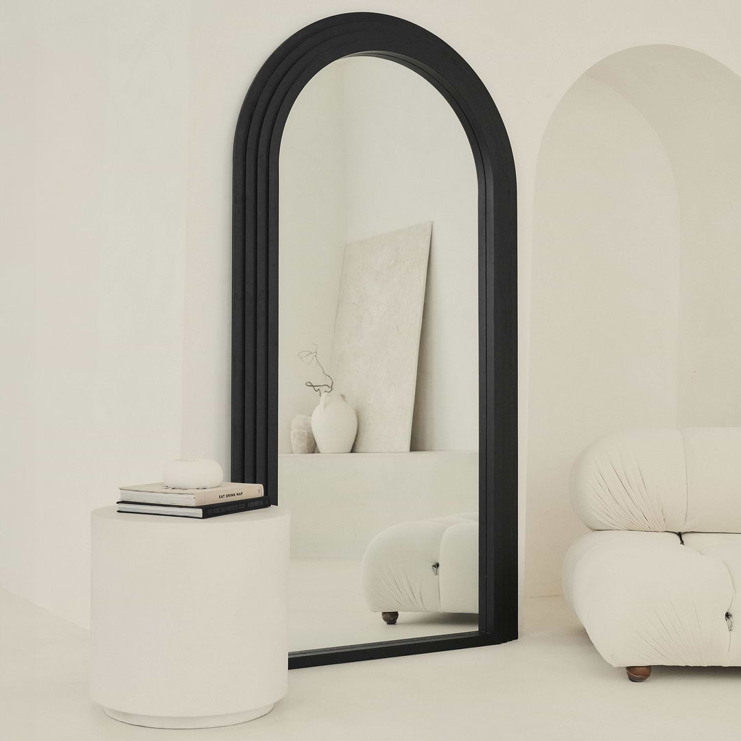 Phantom – 200x100cm Full Length Oversized Black Stepped Arch Mirror
