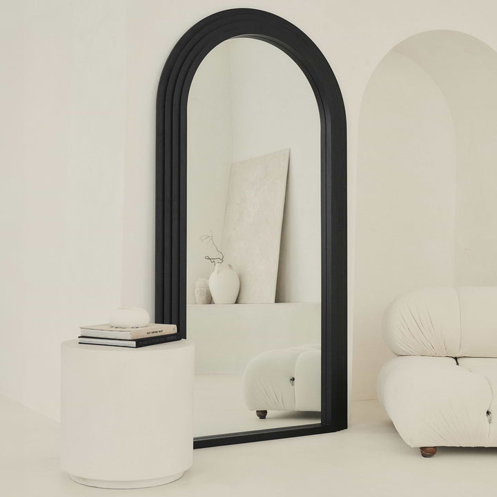 Phantom – 200x100cm Full Length Oversized Black Stepped Arch Mirror