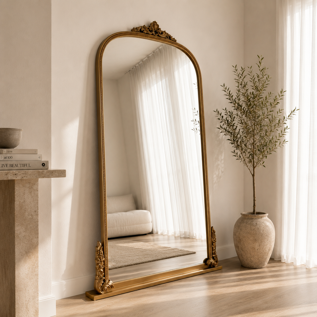 Audrey - Gold Traditional Arch Vintage Ornate Baroque Mirror