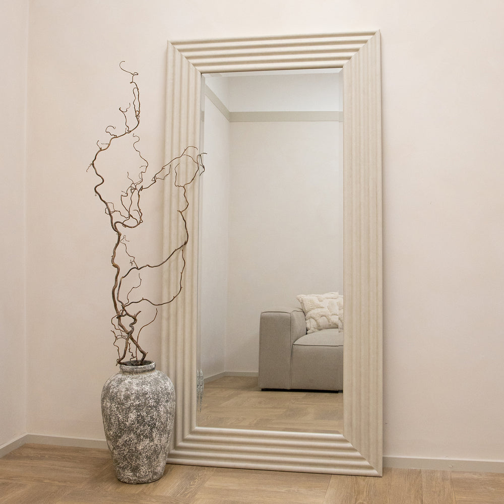 RORA 200x100cm - FULL LENGTH RIBBED CONCRETE MIRROR