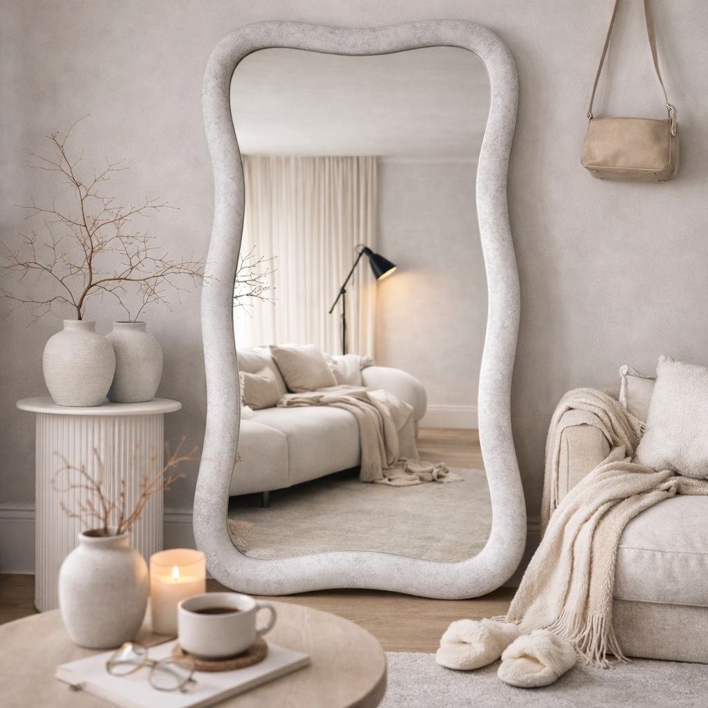 FOSSIL 190x110cm – Irregular Curved Full-Length Mirror (Sculptural Design)