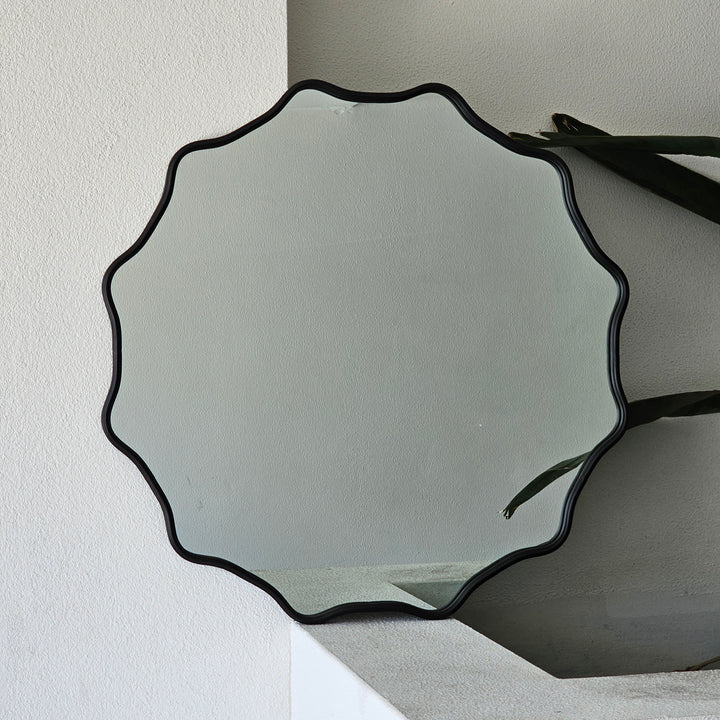 THE STAR -  Wavy 80cm round wall mirror