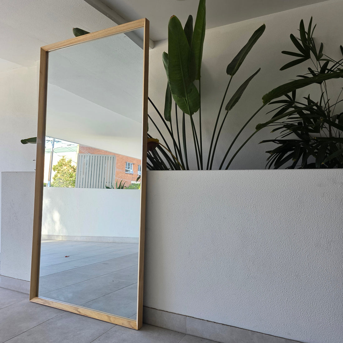 Watson coastal natural wood full-length mirror, 200x100cm