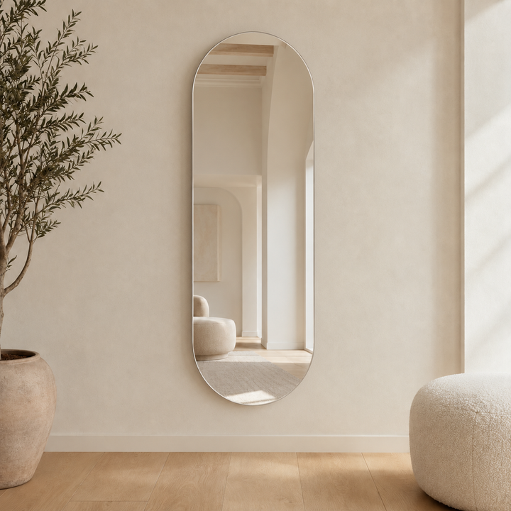 HALO 150x50cm – Frameless Pill-Shaped Wall Mirror (Minimalist Design)