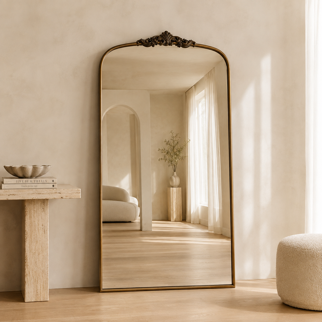 Kensington - 200x100cm Full Length Arch Ornate Mirror