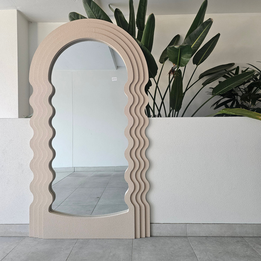 Bondi Wave white arched full-length mirror, 183x101cm